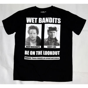 Home Alone Movie Men's Short‎ Sleeve Harry Marv Crooks Black T-Shirt Size Medium